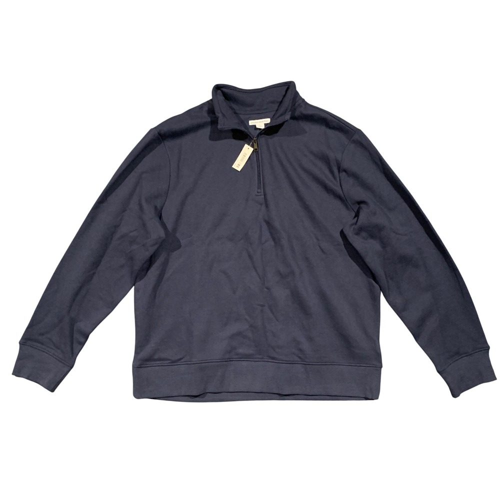 Amazon Essentials Mens Navy Blue Quarter Zip Fleece‎ Pullover XL NEW